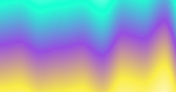 概要紫色 ターコイズ 白色を特徴とする液体状の波を持つ水平方向の色勾配の背景 シームレスループビデオアニメーション — ストック動画