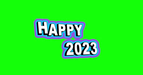 Šťastný Nový Rok 2023 Kinetická Typografická Animace Šťastná Novoroční Textová — Stock video