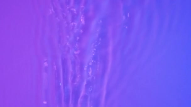 Neon Blue Pink Purple Water Gradient Texture Drops Splashes Waves — Video Stock