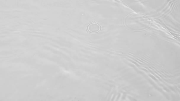 近视的水纹理与波浪在水面上覆盖效果的视频模拟 有机光灰滴阴影烧蚀效果与光的波折射 慢动作全高清视频横幅 — 图库视频影像