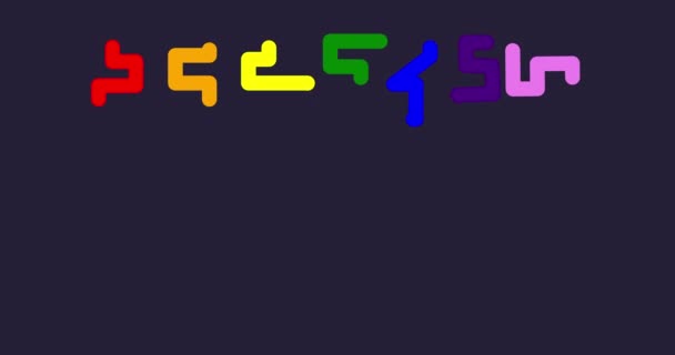 Happy Kinetic Typography Rainbow Color Resolution Animation Happy Text Kinetic — Stock videók