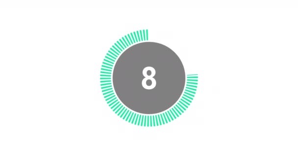 Countdown Timer Seconds Realtime Modern Flat Design Countdown Animation White — 图库视频影像