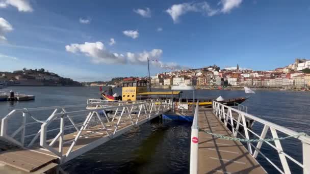 Porto Portugal 2023 Touristic View Beautiful Old Town Porto River — Stock videók