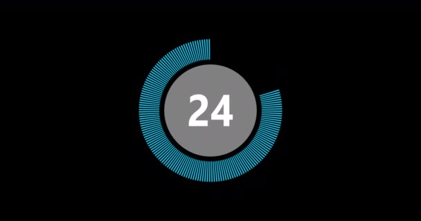 Countdown Timer Seconds Realtime Modern Flat Design Countdown Animation Black — Video