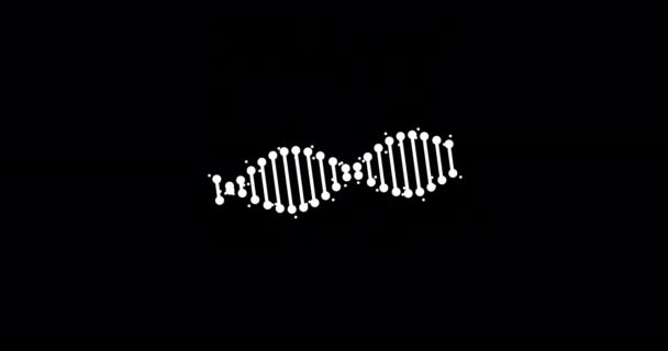 Animation Abstract Dna Fragment Seamless Loop Black Background Conceptual Design — Stockvideo