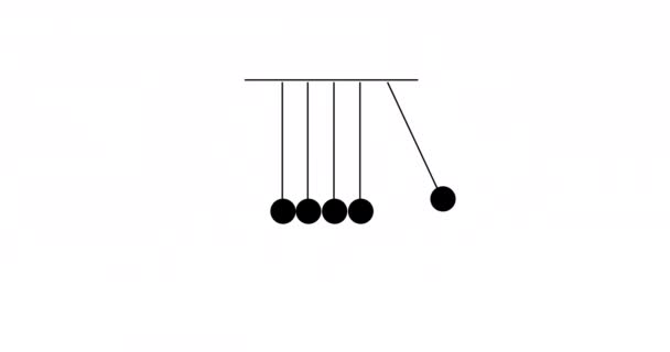 Newtons Cradle Resolution Animation Newtons Cradle Black White Screen Loader — Wideo stockowe