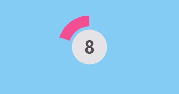 Countdown Timer Seconds Realtime Modern Flat Design Countdown Animation Blue — Vídeos de Stock