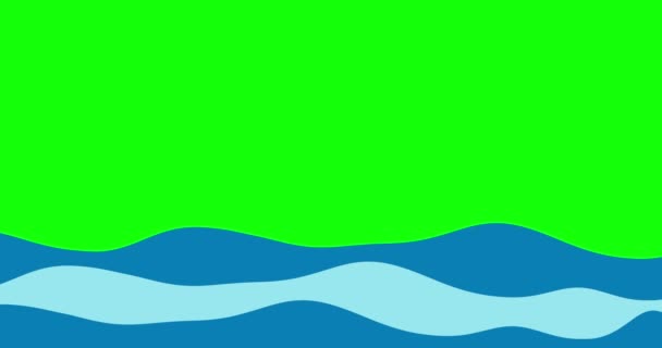 Простая Волна Анимации Зеленом Фоне Простой Красивый Эффект Водяной Волны — стоковое видео