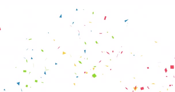 Confetti Streamer Animation Isolated White Background Festive Holiday Colorful Animation — Stockvideo