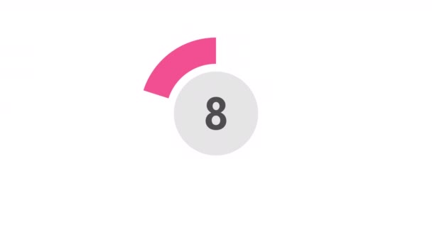 Countdown Timer Seconds Realtime Modern Flat Design Countdown Animation White — Vídeos de Stock
