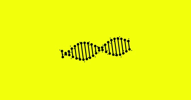 Animation Abstract Dna Fragment Seamless Loop Yellow Background Conceptual Design — Stockvideo