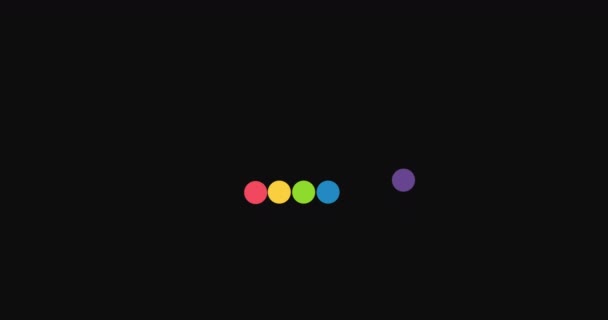 Balls Animation Loader Screen Loading Animation Colorful Circles Isolated Black — стоковое видео