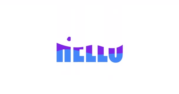 Wavy Style Animation Text Hello Kinetic Typography Hello World Animation — Vídeo de Stock