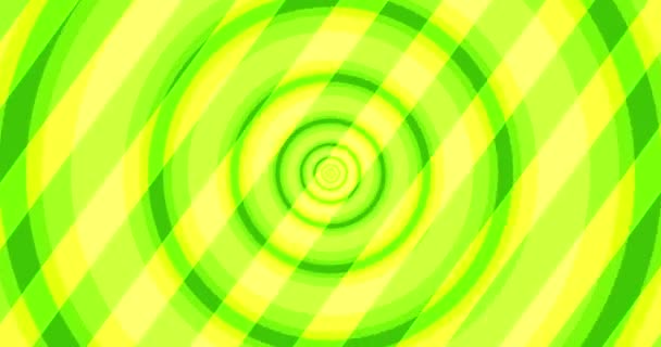 Flying Optical Illusion Circles Lines Creating Abstract Tunnel Green Spectrum — Vídeos de Stock
