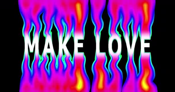 Das Wort Make Love Ist Stil Höllischer Animationen Gemacht Der — Stockvideo