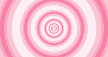 Çemberlerin optik yanılsamasından uçarak soyut bir tünel oluşturuyorlar. Pembe tayf. Modern renkli 4k dikişsiz döngü animasyonu