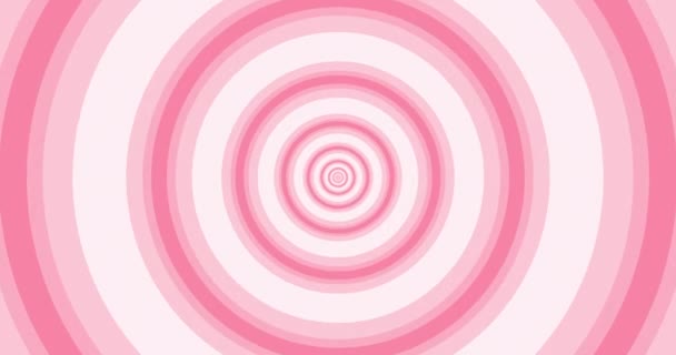 Flyger Genom Optisk Illusion Cirklar Skapar Abstrakt Tunnel Rosa Spektrum — Stockvideo