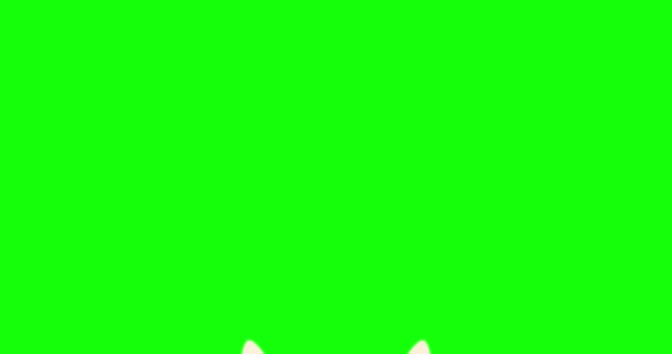 Анімовані Вуха Кролика Зеленому Тлі Святкова Великодня Анімація Роздільна Здатність — стокове відео