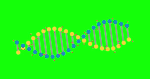 Animation Abstract Dna Fragment Seamless Loop Green Background Conceptual Design — Wideo stockowe