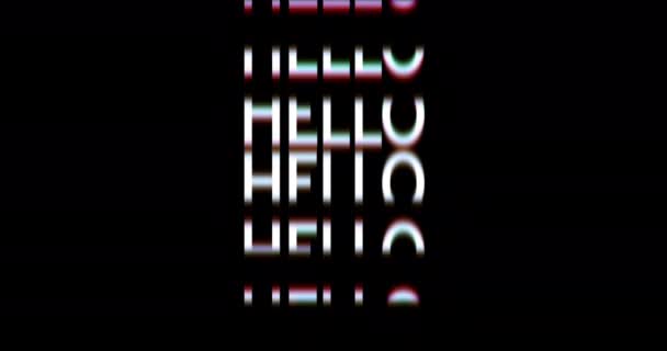 Mot Dynamique Flou Bonjour Animation Cinétique Typographie Coloré Hello Mot — Video