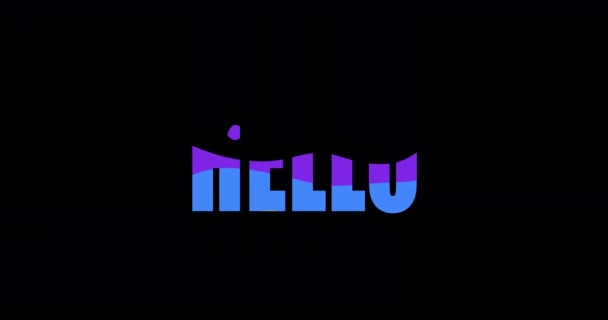 Hullámos Stílusú Animáció Szöveg Hello Kinetikai Tipográfia Hello World Animáció — Stock videók