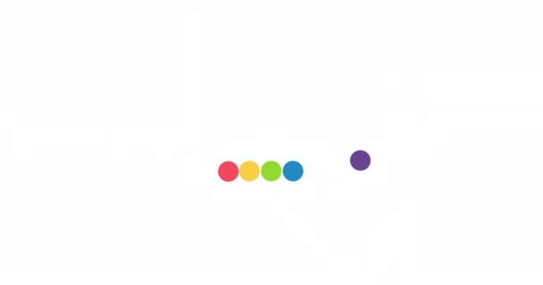Анимация Шариков Экрана Погрузчика Загрузка Анимации Цветных Кругов Изолированных Белом — стоковое видео