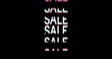 Satış tipografisi. İndirimli döngü animasyonu. Reklam animasyon afişi. Kinetik tipografi animasyonu. Kinetik tarzda kelime satışı. 4K çözünürlük indirimi arka planı