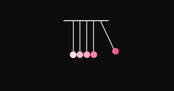 Newtons Vagga Upplösning Animation Newtons Vagga Svart Bakgrund Skärmsläckare Loop — Stockvideo