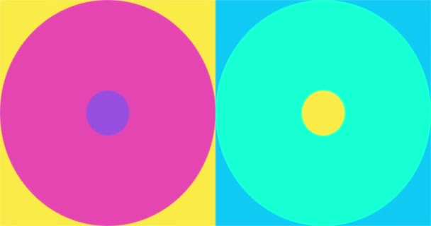 現代のループアニメーション幾何学模様や背景 明るい色で4K解像度の幾何学的な動きのデザイン 円を使った抽象的な形状 — ストック動画