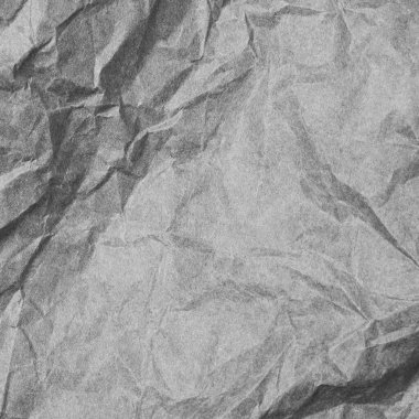 Kırışık kağıtların üst görünümü. Gri buruşmuş kağıt doku arka planı. Buruşuk, soyut kağıt arkaplan