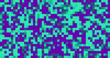 Canlandırılmış çok renkli piksel arkaplanı. 4K çözünürlüklü piksel hareket tasarımı geçişi. Piksel desen döngü canlandırması.