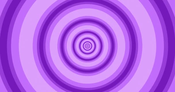 Летающие Через Оптическую Иллюзию Кругов Создающих Абстрактный Туннель Розовый Фиолетовый — стоковое видео