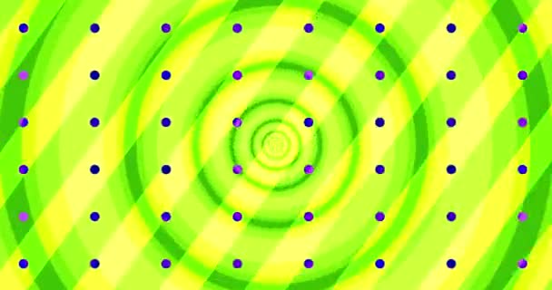 抽象的なトンネルを作り出す円や点 線の光の幻想を空を飛ぶ 緑のスペクトル 現代カラフルな4Kシームレスループアニメーション — ストック動画