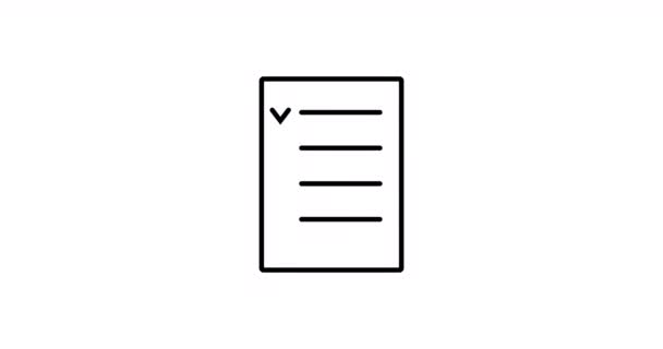 动画图标的清单与文字和检查标记隔离的白色背景 办公室 待办事项清单 实现目标构想的计划或步骤 — 图库视频影像