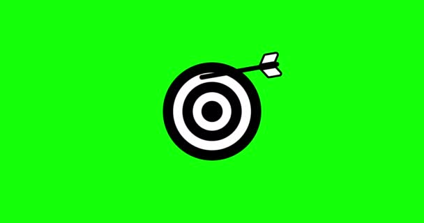 Golpear Objetivo Meta Con Una Animación Bucle Simple Flecha Sobre — Vídeos de Stock