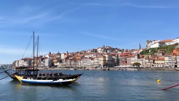 Porto Portugal 2023 Turistisk Utsikt Över Den Vackra Gamla Staden — Stockvideo