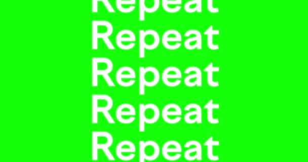 Bílý Text Opakuje Zeleném Pozadí Animace Smyčky Kinetická Typografie — Stock video
