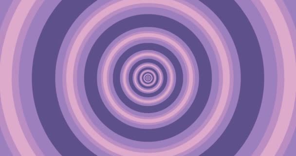 Пролітає Крізь Оптичну Ілюзію Кіл Створюючи Абстрактний Тунель Рожевий Фіолетовий — стокове відео