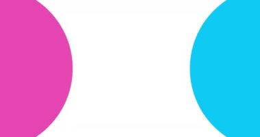 Hareketli daireleri olan soyut parlak renkler geometrik arkaplan. Sunum, eğitim videosu veya basit metin canlandırması için çember geçiş şablonu.