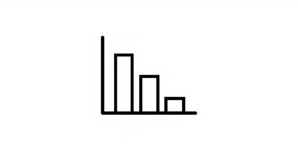 Animation Des Einfachen Umrissdiagramm Symbols Isoliert Auf Weißem Hintergrund Wirtschaftswachstum — Stockvideo