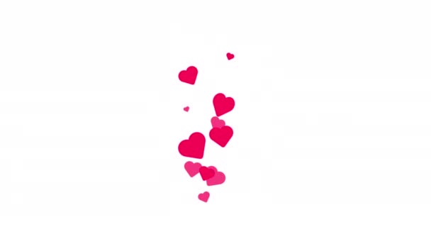 ソーシャルメディア白を基調とした明るいピンクのハートをアニメーション化したライブスタイル 4K解像度アニメーション バレンタインデーハートアニメーション コピースペース付きバナー — ストック動画