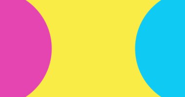 Hareketli daireleri olan soyut parlak renkler geometrik arkaplan. Sunum, eğitim videosu veya basit metin canlandırması için çember geçiş şablonu.