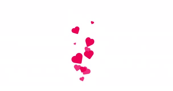 Redes Sociales Estilo Vivo Animado Corazones Color Rosa Brillante Aislados — Vídeos de Stock