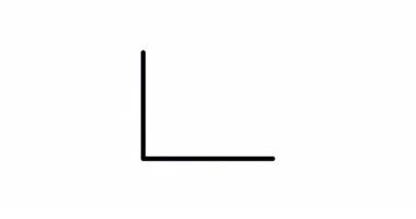 Beyaz arkaplanda izole edilmiş basit çizgi grafik simgesinin canlandırması. İş büyüme grafikleri 4K çözünürlük simgesi canlandırıldı. Yüksek kalite 4K görüntü.