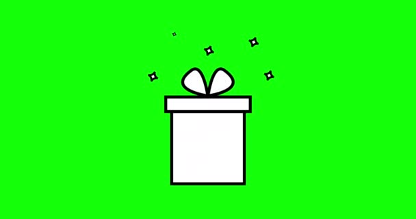 Проста Контурна Анімація Подарункової Петлі Подарунковий Символ Або Анімація Знаків — стокове відео