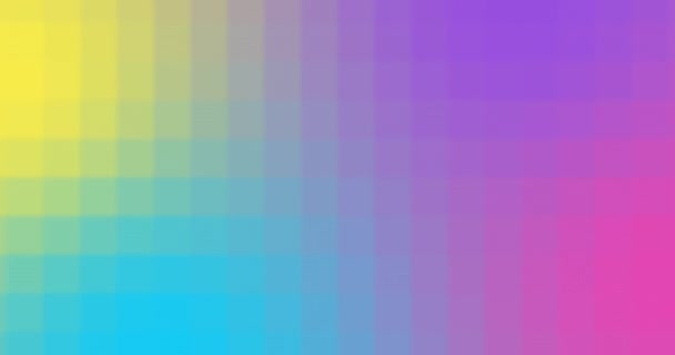 Movimento Mosaico Blu Giallo Rosa Viola Sfondo Sfumato Mosaico Sfondo — Video Stock