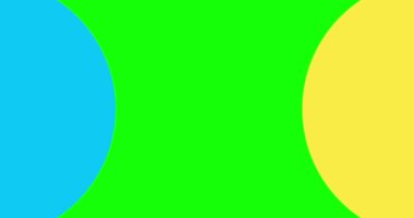 Hareketli daireleri olan soyut parlak renkler geometrik arkaplan. Sunum, eğitim videosu veya basit metin canlandırması için çember geçiş şablonu.