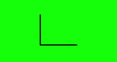 Yeşil arkaplanda izole edilmiş basit çizim grafik simgesinin canlandırması. İş büyüme grafikleri 4K çözünürlük simgesi canlandırıldı