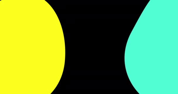 带有活动圆圈的明亮的色彩几何背景 圆形转换模板 用于在黑色背景上演示 教育视频或简单文字动画 — 图库视频影像