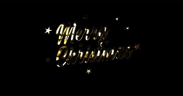 Веселого Рождества Анимированный Баннер Кинетической Типографии Счастливого Рождественского Золотистого Блеска — стоковое видео
